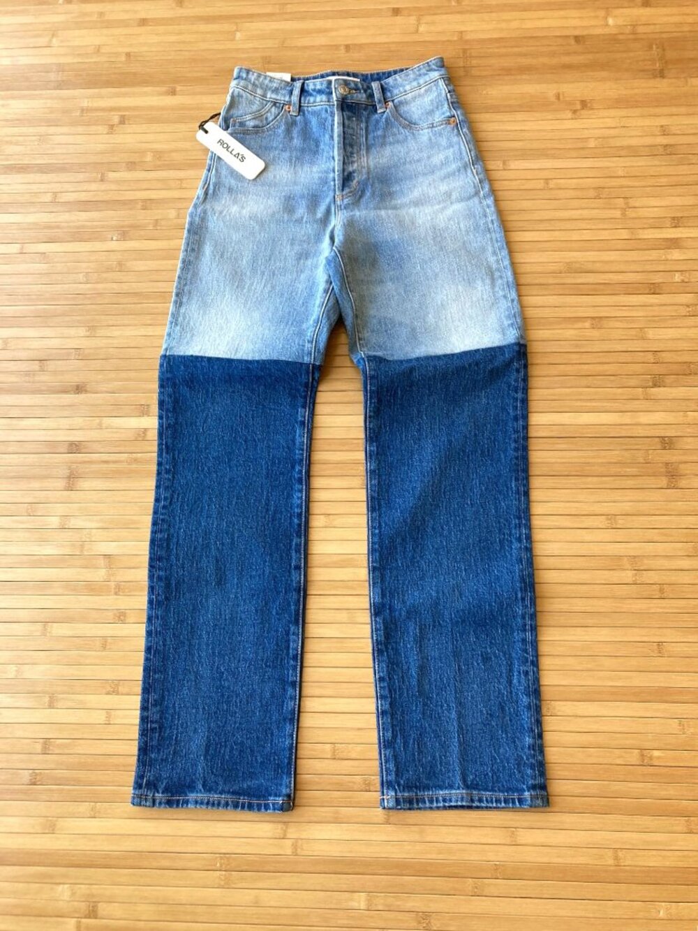 Rolla's Brent Splice Original High Rise Straight Jeans Womens 25 Indigo NWT